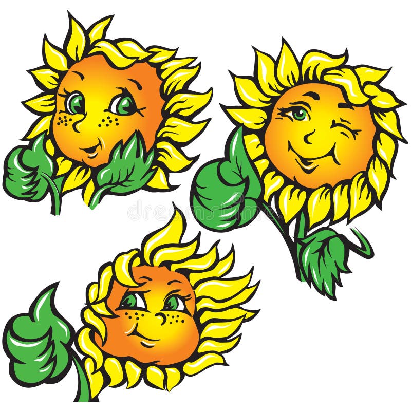 Le tournesol drôle de vecteur affiche normalement illustration libre de droits Le tournesol drôle de vecteur affiche normalement illustration libre de droits