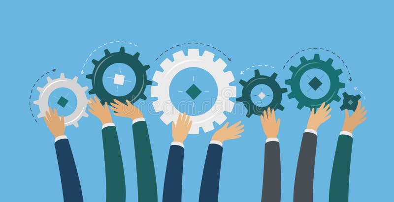 Le travail d'équipe, mains tiennent des vitesses Idée, échange d'idées, concept d'affaires Illustration de vecteur de coopération illustration stock Le travail d'équipe, mains tiennent des vitesses Idée, échange d'idées, concept d'affaires Illustration de vecteur de coopération illustration stock