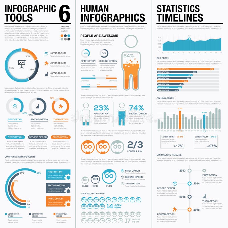 Le vecteur infographic créatif usine 6 pour la visualisation de données illustration libre de droits