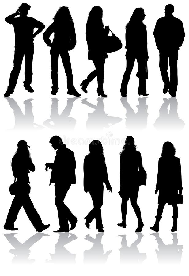 Le vecteur silhouette l'homme et les femmes illustration de vecteur Le vecteur silhouette l'homme et les femmes illustration de vecteur