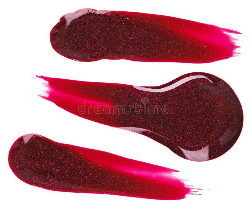 Red nail polish (enamel) drops sample, isolated on white. Red nail polish (enamel) drops sample, isolated on white