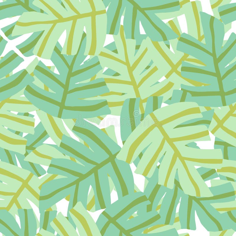 Le vert tropical? main lev? e simple laisse le mod? le sans couture illustration libre de droits