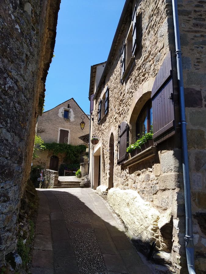 Le vie di Najac, Francia Destinazioni pittoresche immagine stock Le vie di Najac, Francia Destinazioni pittoresche immagine stock