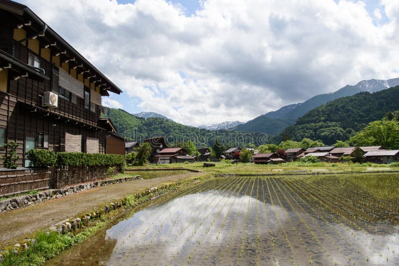 Le village historique de Shirakawa-vont Shirakawa-vont est un de sites de patrimoine mondial de l'UNESCO du ` s du Japon situés d photo stock Le village historique de Shirakawa-vont Shirakawa-vont est un de sites de patrimoine mondial de l'UNESCO du ` s du Japon situés d photo stock