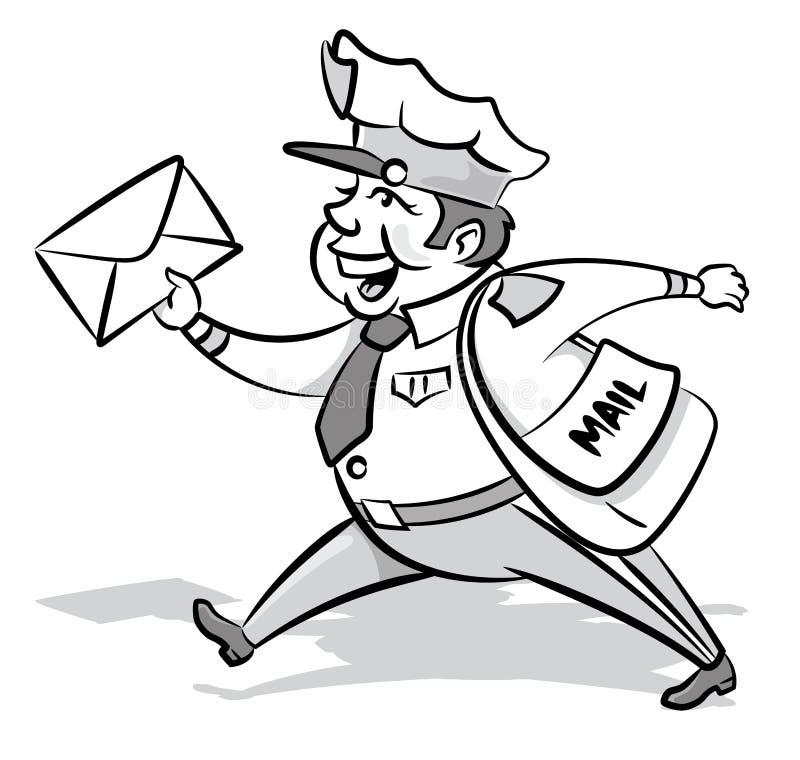 Le vintage a dénommé le facteur avec une lettre illustration stock Le vintage a dénommé le facteur avec une lettre illustration stock