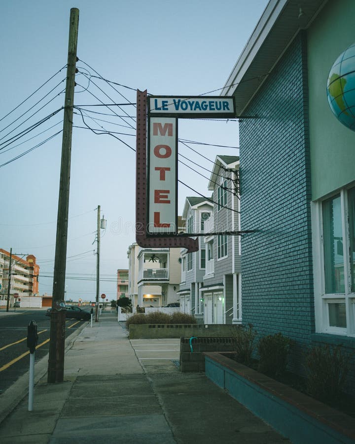 Le Voyageur Motel vintage sign, Wildwood, New Jersey. Le Voyageur Motel vintage sign, Wildwood, New Jersey.