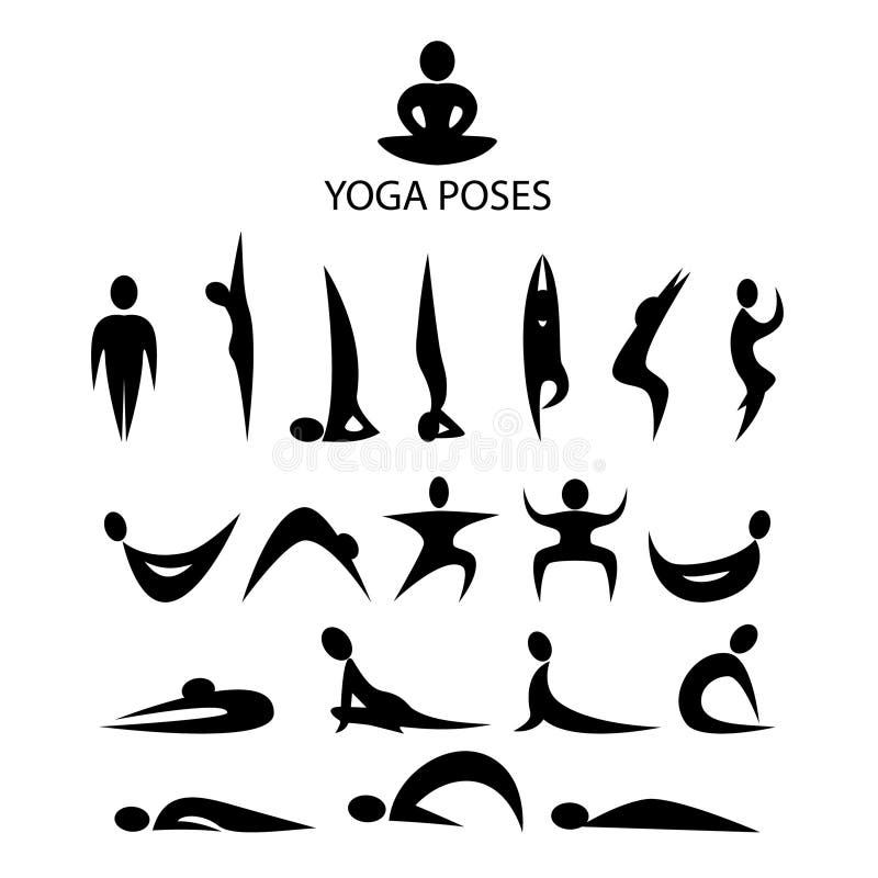 Le yoga pose des symboles illustration libre de droits
