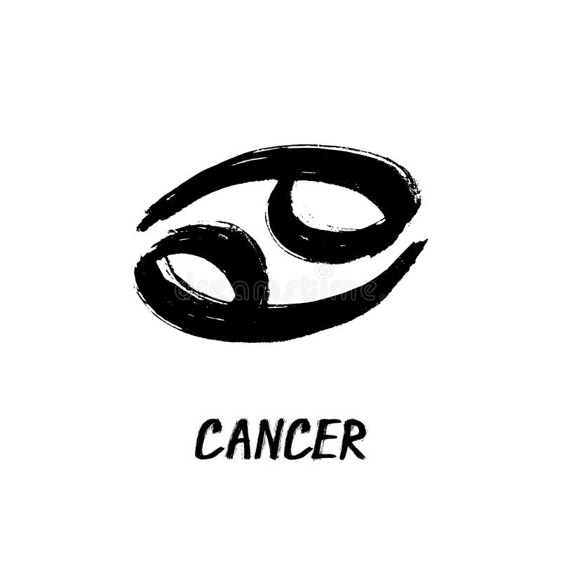 Grunge Zodiac Signs - Cancer - The Crab Hand-Drawn Sign. Grunge Zodiac Signs - Cancer - The Crab Hand-Drawn Sign