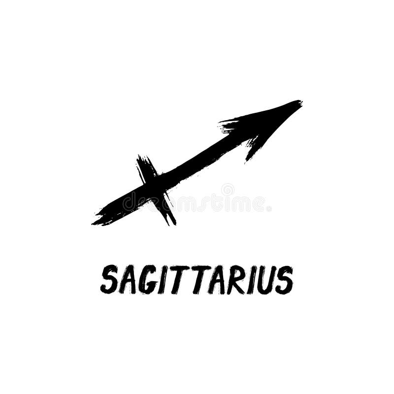 Grunge Zodiac Signs - Sagittarius - The Archer Hand-Drawn Sign. Grunge Zodiac Signs - Sagittarius - The Archer Hand-Drawn Sign