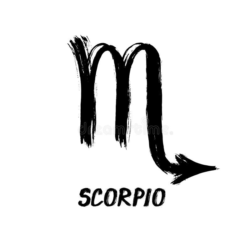 Grunge Zodiac Signs - Scorpio - The Scorpion Hand-Drawn Sign. Grunge Zodiac Signs - Scorpio - The Scorpion Hand-Drawn Sign