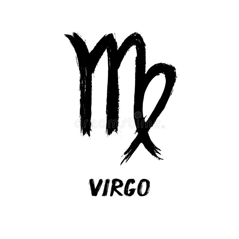 Grunge Zodiac Signs - Virgo - The Maiden Hand-Drawn Sign. Grunge Zodiac Signs - Virgo - The Maiden Hand-Drawn Sign