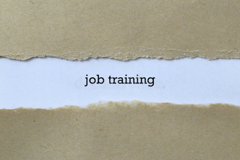 Job training word on white paper