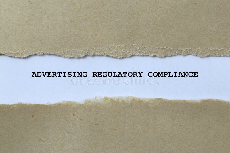 Advertising regulatory compliance on white paper background. Enforcement responsibilities stock images, royalty-free photos and pictures