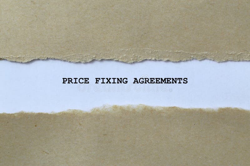 Price fixing agreements on white paper background. Monopolistic stock images, royalty-free photos and pictures