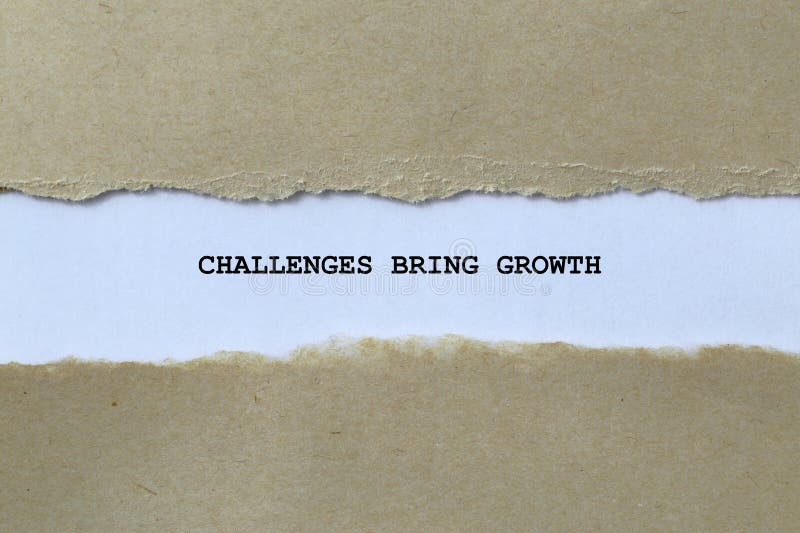 challenges bring grow on white paper
