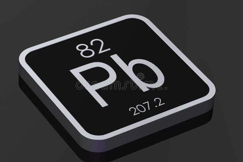 Lead, Element with Symbol Pb, on the Periodic Table Stock Vector