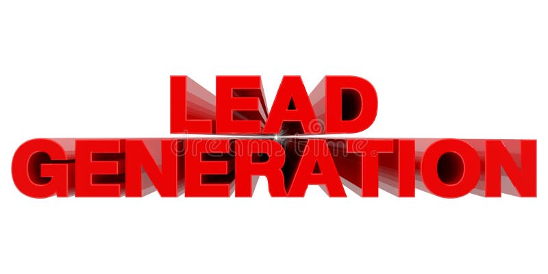 LEAD GENERATION word på vit bakgrund 3d-rendering stock illustrationer
