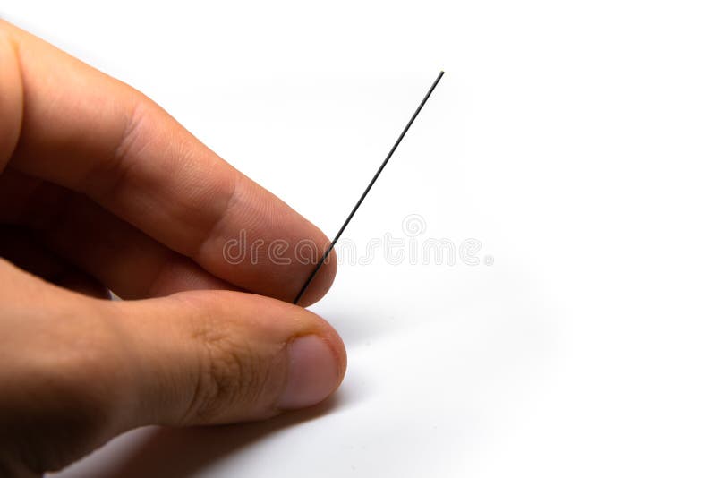 Lead Rod for Mechanical Pencil in Hand on White Isolated Background
