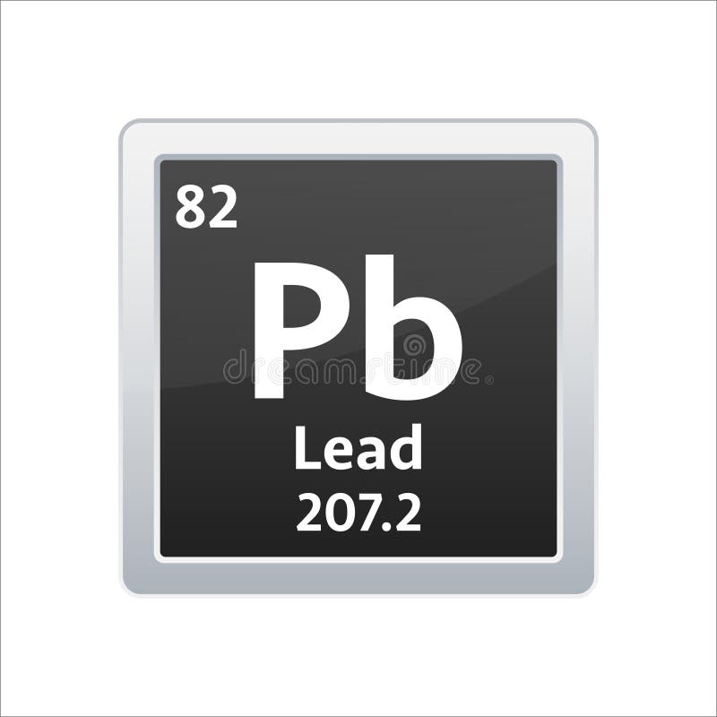 Lead Symbol. Chemical Element of the Periodic Table. Vector Stock