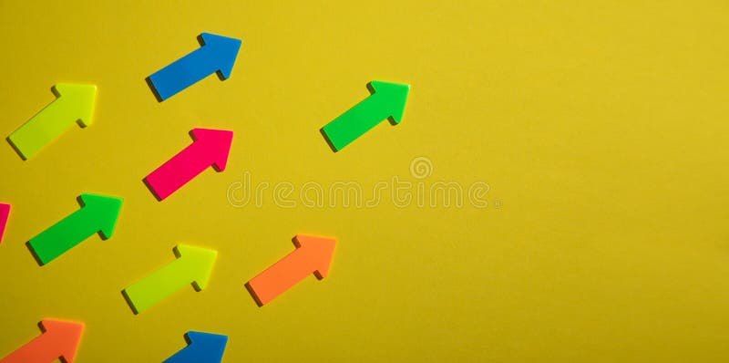 Leader arrow leading team. Leadership stock image