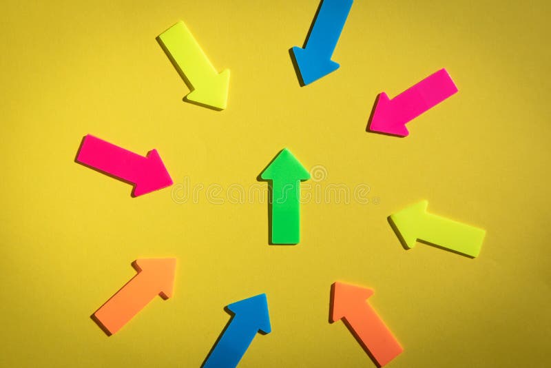 Leader arrow leading team. Leadership stock photos