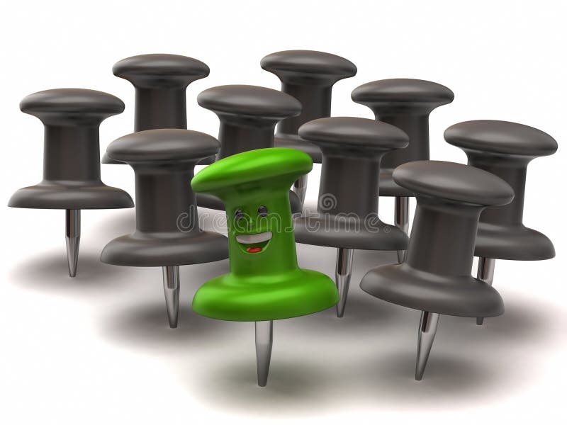 Green thumbtack stock illustration. Illustration of clamp 15250138