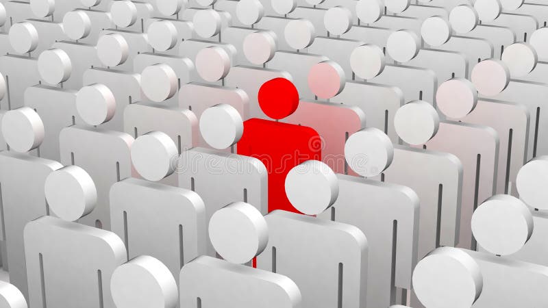 Leader in a crowd stock illustration