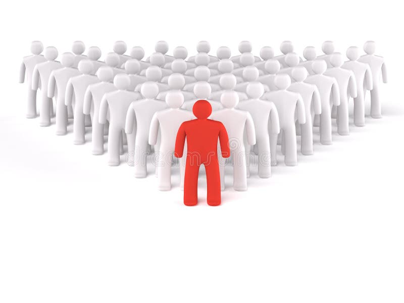 Leader and crowd isolated stock illustration