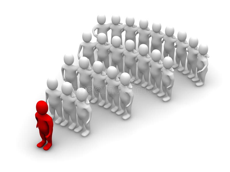 Leader and his team stock illustration