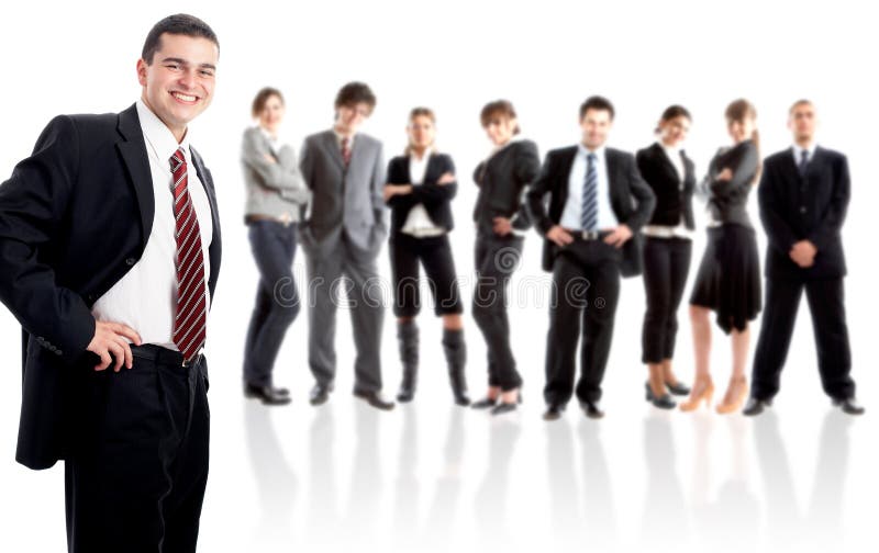 Leader and his team royalty free stock photo