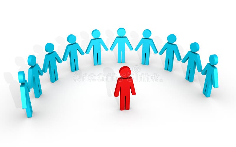 Leader and human figures around him vector illustration