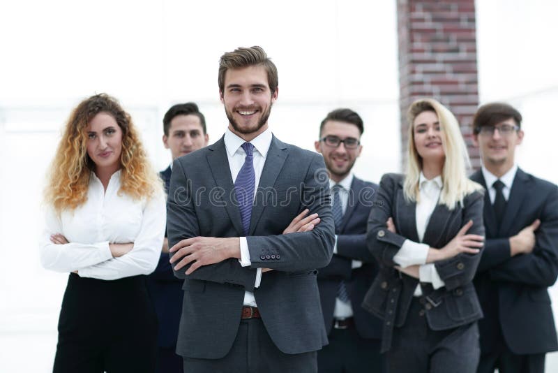 Leader and a professional business team. stock images Leader and a professional business team. stock images