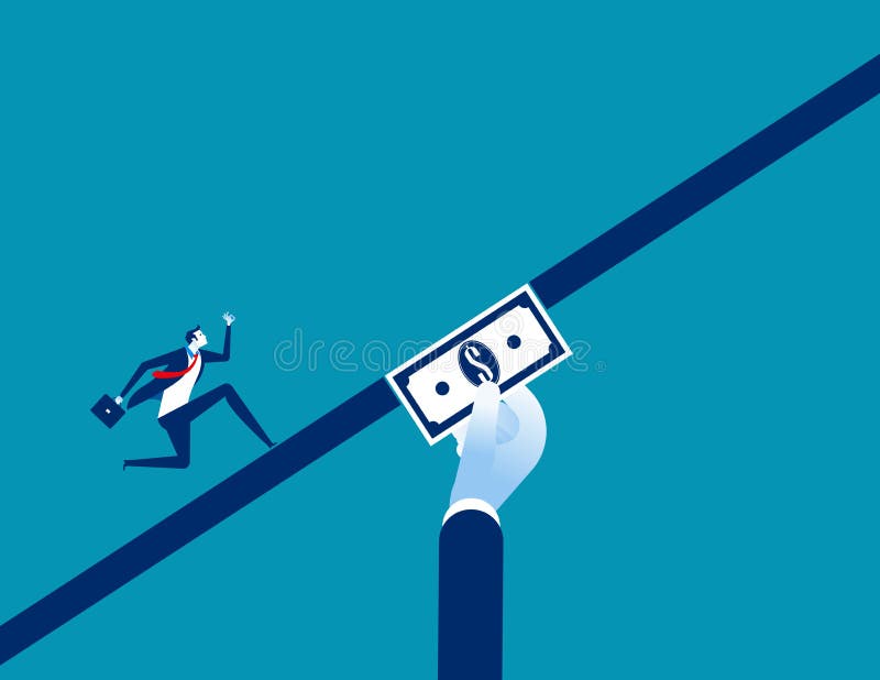 Leader support employee. Concept business vector illustration, Running, Speed, Successful