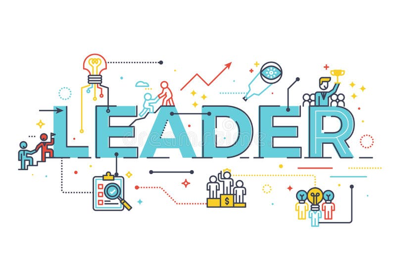 Leader Word in Business Leadership Concept Stock Vector - Illustration