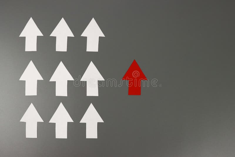 Leadership Concept with Red Arrow Leading Stock Photo - Image of trend