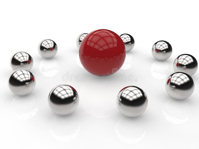 Leadership concept with spheres stock illustration Leadership concept with spheres stock illustration