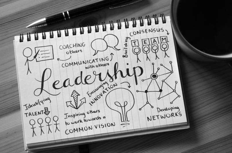 Leadership Graphic Notes on notebook