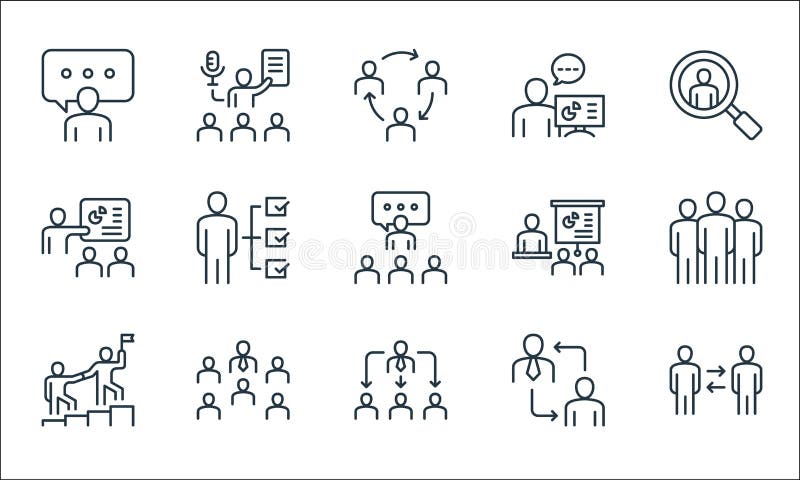Leadership line icons. linear set. quality vector line set such as partnership, director, leadership, relationship, team stock illustration