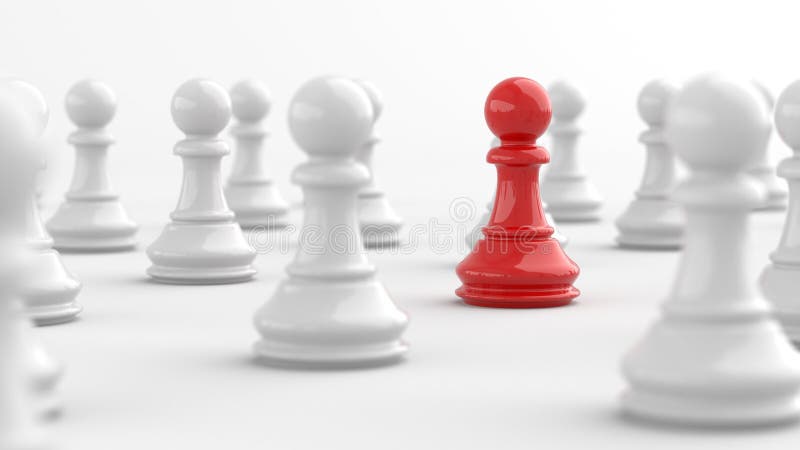 Red pawn of chess stock illustration. Illustration of desktop - 115874365