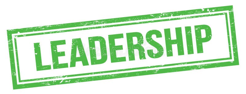 LEADERSHIP Text on Green Grungy Vintage Stamp Stock Illustration