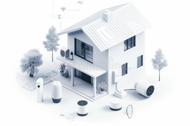 Leading-edge Wi-Fi and wireless alarm networks safeguard properties through monitoring and seamless network transitions. vector illustration