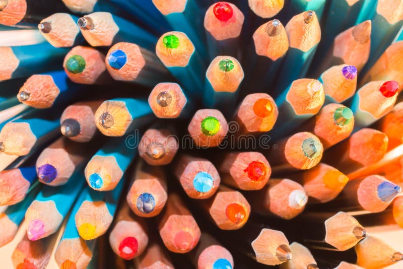 The Leads of Many Bright Colored Pencils Stock Photo Image of graphic