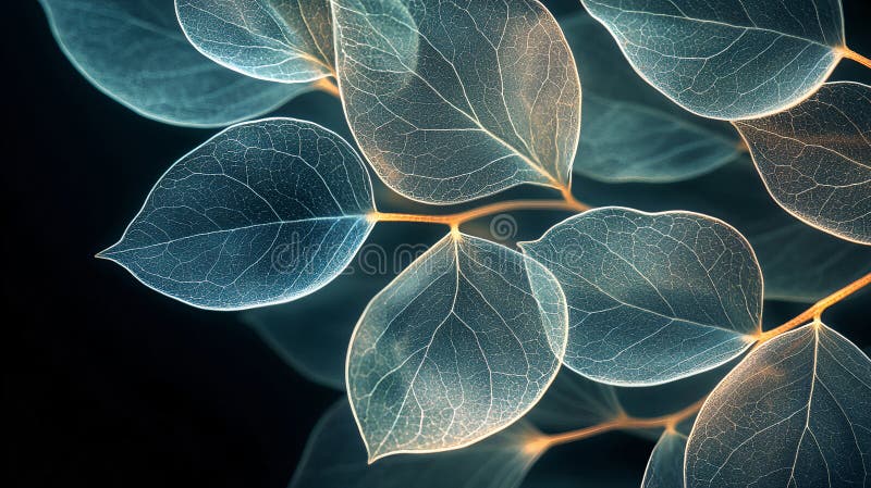 Leaf background, transparent green leaves. Organic, fresh, natural and complex abstract design. Generative AI royalty free illustration