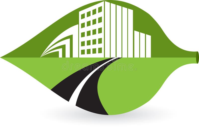 Leaf building logo royalty free illustration