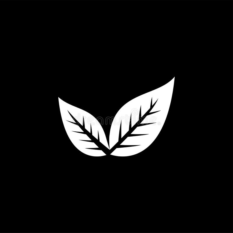 Leaf Icon on Black Background. Black Flat Style Vector Illustration Stock  Vector - Illustration of herbal, decorative: 168421627