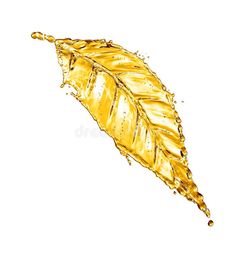 Leaf made of water splash gold color