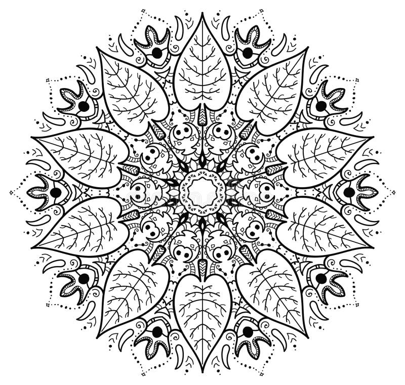 Leaf Mandala Coloring Pages