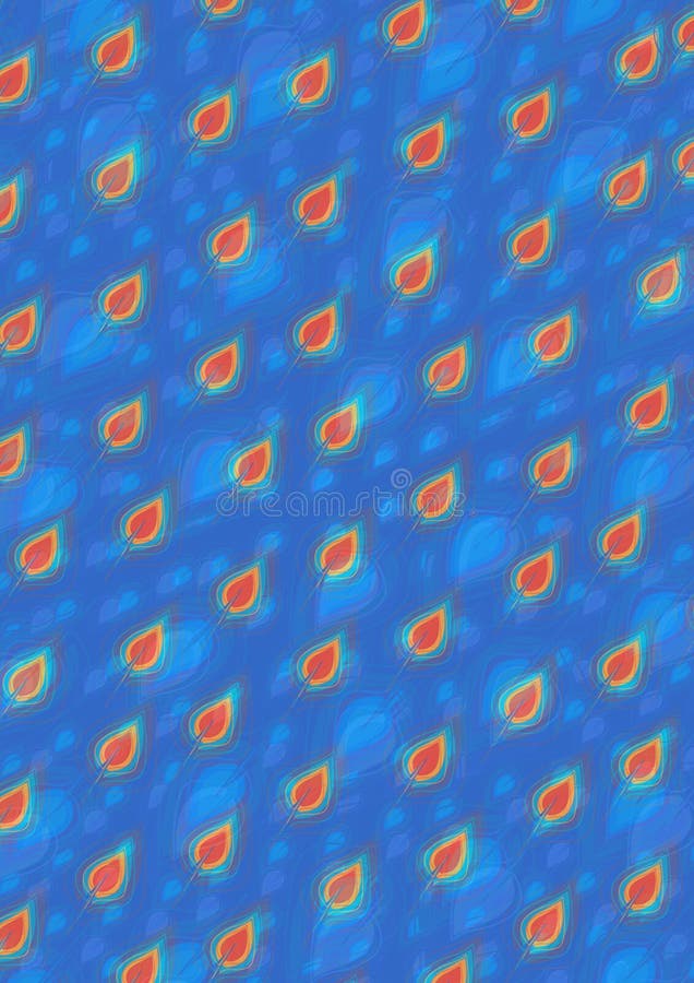 Leaf Pattern design on blue Background royalty free illustration