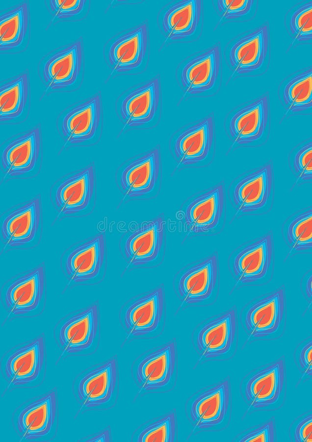 Leaf Pattern design on blue Background stock illustration