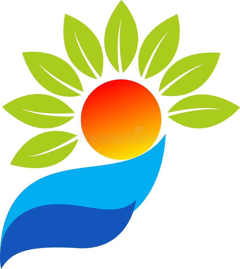 Leaf sun royalty free illustration